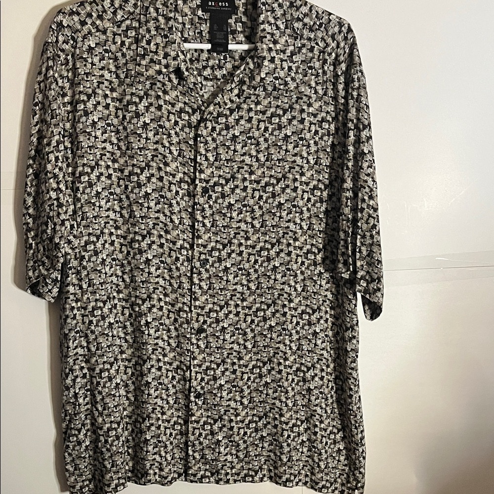 😄100% rayon short sleeve dress shirt xl